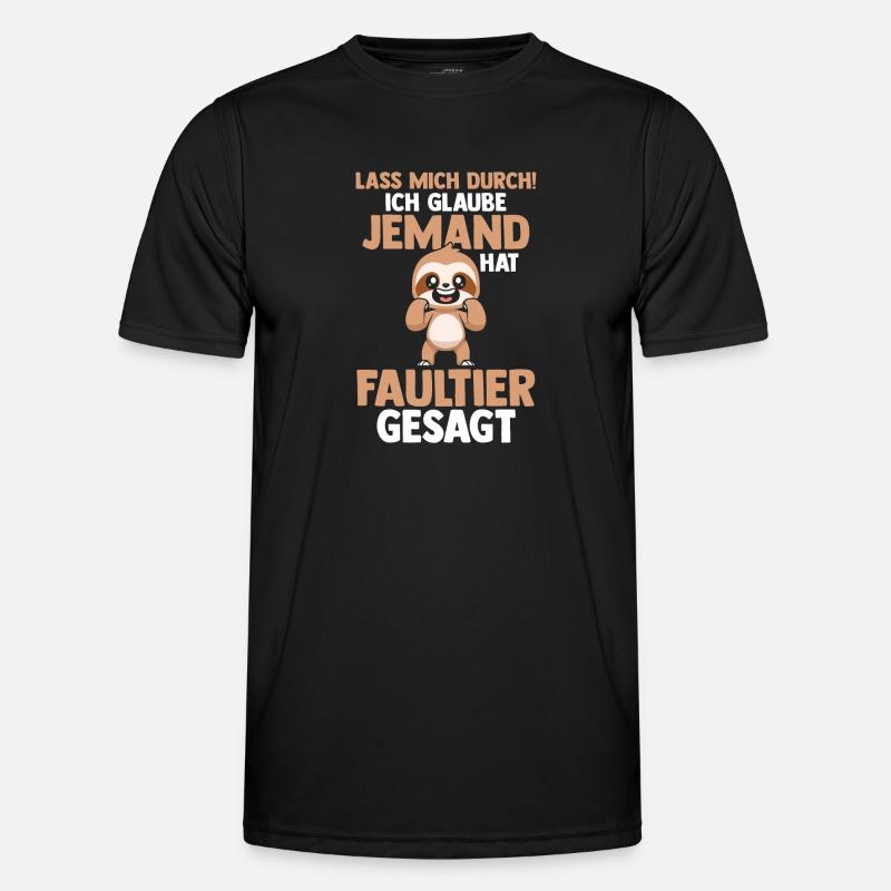 Faultier - Männer Funktions-T-Shirt - Schwarz