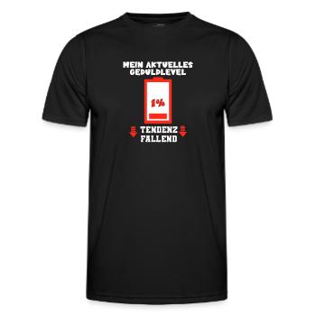 Mein aktuelles Geduldlevel 1% Tendenz fallend - Männer Funktions-T-Shirt - Schwarz - Vorne - AI Model Male 178 dark (178cm)