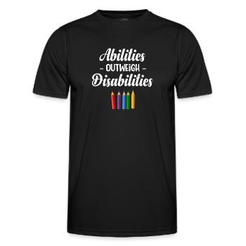 Les compétences l’emportent sur les handicaps - T-shirt sport Homme - noir - Devant - AI Model Male 178 dark (178cm)