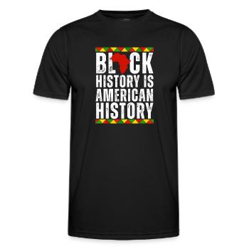 Schwarze Geschichte ist afroamerikanische Geschichte afrozentrisch - Männer Funktions-T-Shirt - Schwarz - Vorne - AI Model Male 178 dark (178cm)