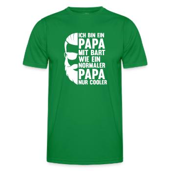Papa Vater Bärtig Bartträger Schnurrbart Bart - Männer Funktions-T-Shirt - Kelly Green - Vorne - AI Model Male 178 dark (178cm)