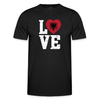 Drapeau albanais Aigle albanais Shqiponja - T-shirt sport Homme - noir - Devant - AI Model Male 178 dark (178cm)