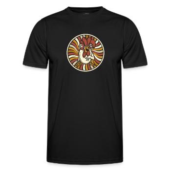 Huhn Henne - Männer Funktions-T-Shirt - Schwarz - Vorne - AI Model Male 178 dark (178cm)