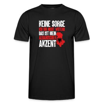 Albanische Flagge Albanischer Adler Shqiponja - Männer Funktions-T-Shirt - Schwarz - Vorne - AI Model Male 178 dark (178cm)