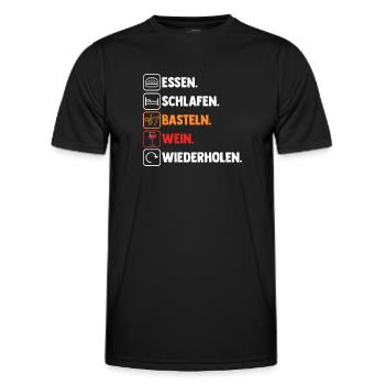 Bastler Wein Basteln - Männer Funktions-T-Shirt - Schwarz - Vorne - AI Model Male 178 dark (178cm)