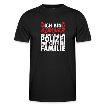 Albanische Flagge Albanischer Adler Shqiponja - Männer Funktions-T-Shirt - Schwarz - Vorne - AI Model Male 178 dark (178cm)