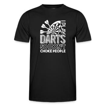 Darts I Play Darts So I Don't Choke People - Men's Functional T-Shirt - black - Front - AI Model Male 178 dark (178cm)