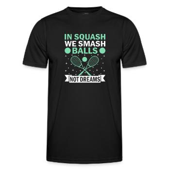 Squashspieler Squash-Tennisspieler Raquetball-Spor - Männer Funktions-T-Shirt - Schwarz - Vorne - AI Model Male 178 dark (178cm)