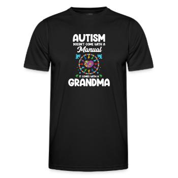 L’autisme ne vient pas avec un TDAH manuel de grand-mère - T-shirt sport Homme - noir - Devant - AI Model Male 178 dark (178cm)