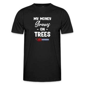 My Money Grows On Trees Funny Arborist - Men's Functional T-Shirt - black - Front - AI Model Male 178 dark (178cm)