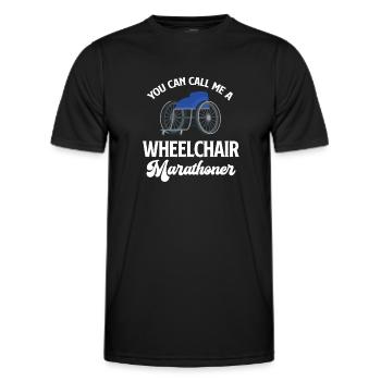 Vous pouvez m’appeler un marathonien en fauteuil roulant avec - T-shirt sport Homme - noir - Devant - AI Model Male 178 dark (178cm)