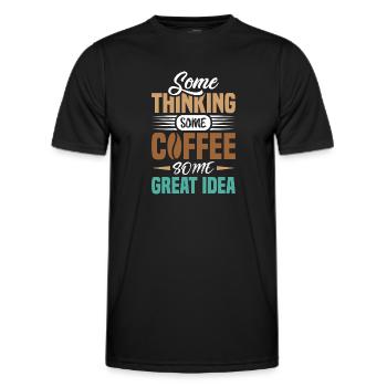 Certains pensent que du café - T-shirt sport Homme - noir - Devant - AI Model Male 178 dark (178cm)