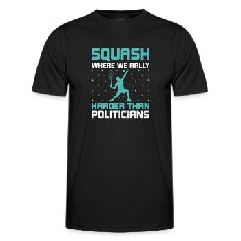 Squashspieler Squash-Tennisspieler Raquetball-Spor - Männer Funktions-T-Shirt - Schwarz - Vorne - AI Model Male 178 dark (178cm)