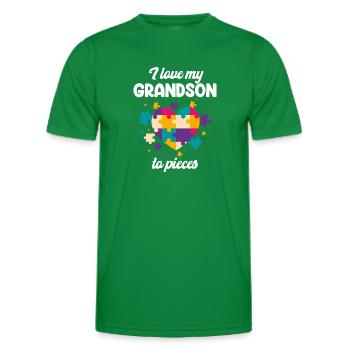 J’aime mon petit-fils en morceaux autisme mamie - T-shirt sport Homme - vert - Devant - AI Model Male 178 dark (178cm)