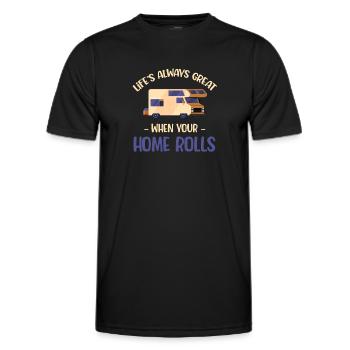 Life is always beautiful when your home - Men's Functional T-Shirt - black - Front - AI Model Male 178 dark (178cm)