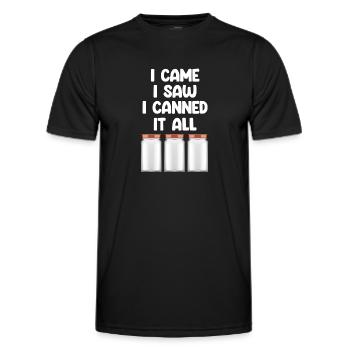 I came, I saw that I canned everything to - Men's Functional T-Shirt - black - Front - AI Model Male 178 dark (178cm)