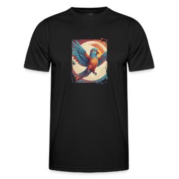 Perroquet - T-shirt sport Homme - noir - Devant - AI Model Male 178 dark (178cm)