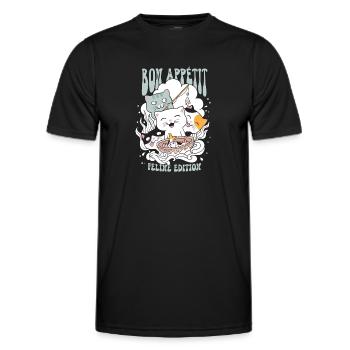 Bon Appetit feline edition - Männer Funktions-T-Shirt - Schwarz - Vorne - AI Model Male 178 dark (178cm)