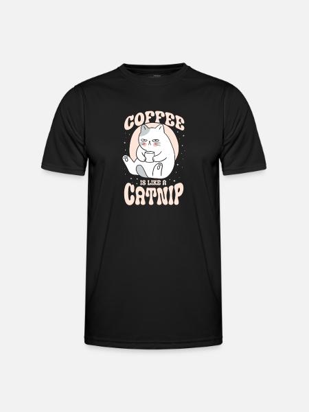 Coffee is like a catnip - Men's Functional T-Shirt - black