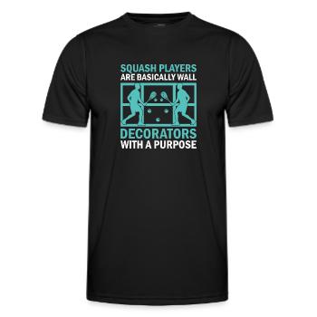 Squashspieler Squash-Tennisspieler Raquetball-Spor - Männer Funktions-T-Shirt - Schwarz - Vorne - AI Model Male 178 dark (178cm)
