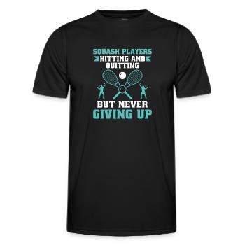 Squashspieler Squash-Tennisspieler Raquetball-Spor - Männer Funktions-T-Shirt - Schwarz - Vorne - AI Model Male 178 dark (178cm)