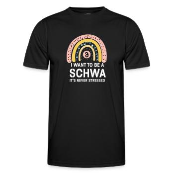 Ich will ein Schwa sein, der nie gestresst ist - Männer Funktions-T-Shirt - Schwarz - Vorne - AI Model Male 178 dark (178cm)