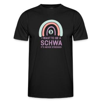 Ich will ein Schwa sein, der nie gestresst ist - Männer Funktions-T-Shirt - Schwarz - Vorne - AI Model Male 178 dark (178cm)