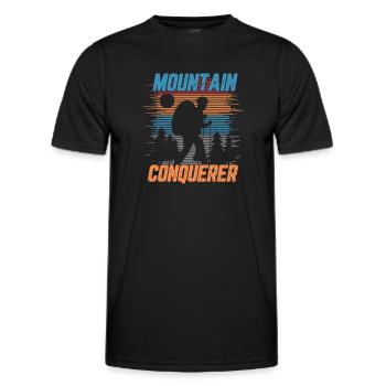 Mountain conquerer - Men's Functional T-Shirt - black - Front - AI Model Male 178 dark (178cm)