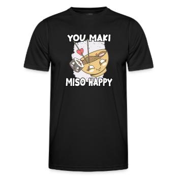Niedliches japanisches Sushi-Fan-Motiv Nigiri - Männer Funktions-T-Shirt - Schwarz - Vorne - AI Model Male 178 dark (178cm)