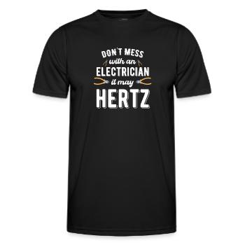 Don't mess with an electrician, it can - Men's Functional T-Shirt - black - Front - AI Model Male 178 dark (178cm)