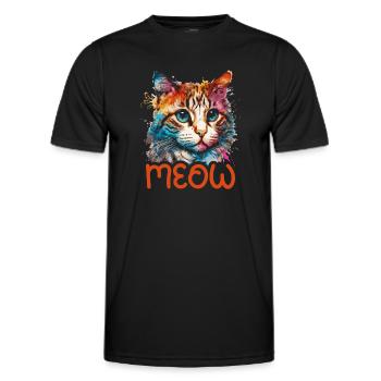 Miaou - T-shirt sport Homme - noir - Devant - AI Model Male 178 dark (178cm)