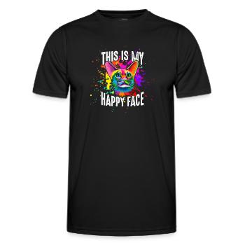 This is my happy face - Men's Functional T-Shirt - black - Front - AI Model Male 178 dark (178cm)