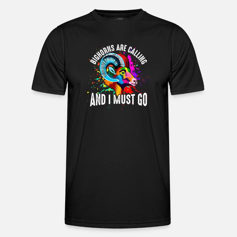 Die Dickhörner rufen - Männer Funktions-T-Shirt - Schwarz