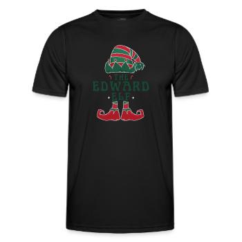 Le pyjama Edward Elf pour des vacances de Noël amusantes - T-shirt sport Homme - noir - Devant - AI Model Male 178 dark (178cm)
