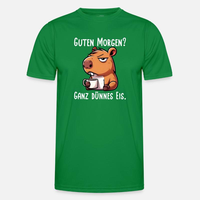 Capybara Guten Morgen Ganz Dünnes Eis Männer Funktions-T-Shirt