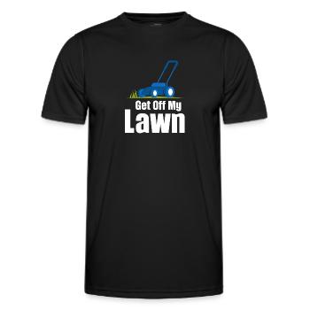 Runter Von Meinem Rasen Lustige Rasenpflege - Männer Funktions-T-Shirt - Schwarz - Vorne - AI Model Male 178 dark (178cm)