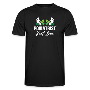 Podiatrist Feet Love Funny Pedicure Plantar - Men's Functional T-Shirt - black - Front - AI Model Male 178 dark (178cm)
