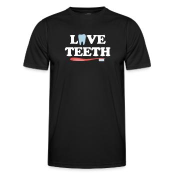 Liebe Zähne Lustige Dentalhygienikerin - Männer Funktions-T-Shirt - Schwarz - Vorne - AI Model Male 178 dark (178cm)