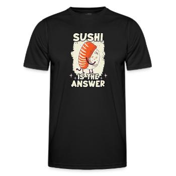 lustige Sushi Ramen Nigiri Maki Anime Kanji Sushi - Männer Funktions-T-Shirt - Schwarz - Vorne - AI Model Male 178 dark (178cm)
