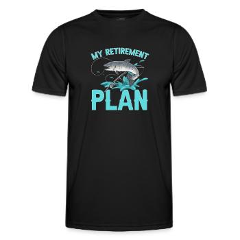 Salmon Fishing Salmon Angler - Men's Functional T-Shirt - black - Front - AI Model Male 178 dark (178cm)