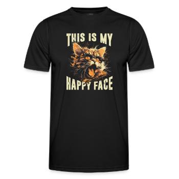 This is my happy face - Men's Functional T-Shirt - black - Front - AI Model Male 178 dark (178cm)