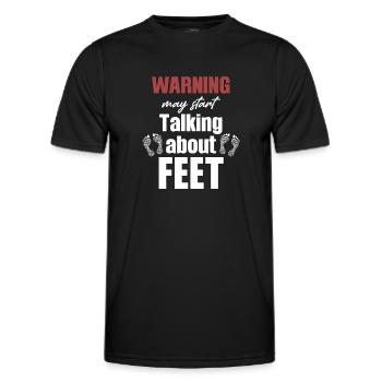 Warning may start talking about feet - Men's Functional T-Shirt - black - Front - AI Model Male 178 dark (178cm)