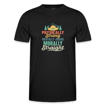 Scout’s Creed : Strong, Awake, Straight Tee - T-shirt sport Homme - noir - Devant - AI Model Male 178 dark (178cm)