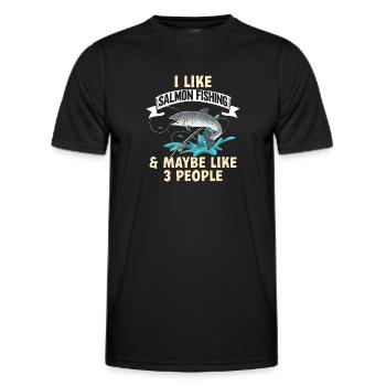 Pêche au saumon Pêcheur de saumon - T-shirt sport Homme - noir - Devant - AI Model Male 178 dark (178cm)