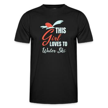Cette fille aime faire du ski nautique jet ski - T-shirt sport Homme - noir - Devant - AI Model Male 178 dark (178cm)