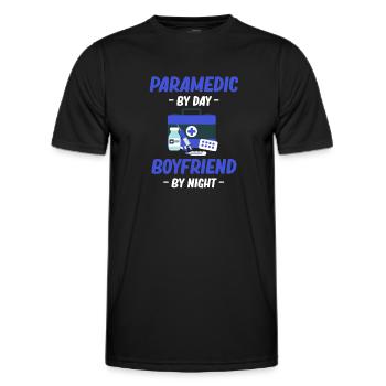 Paramedic by day boyfriend by night - Men's Functional T-Shirt - black - Front - AI Model Male 178 dark (178cm)