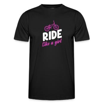 Never underestimate a girl with a - Men's Functional T-Shirt - black - Front - AI Model Male 178 dark (178cm)