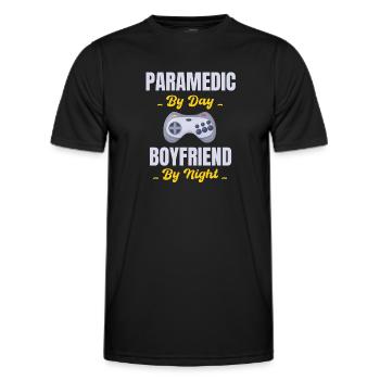 Paramedic by day boyfriend by night - Men's Functional T-Shirt - black - Front - AI Model Male 178 dark (178cm)