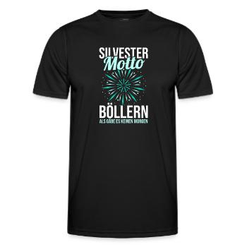 Neujahr Feuerwerk Silvester - Männer Funktions-T-Shirt - Schwarz - Vorne - AI Model Male 178 dark (178cm)