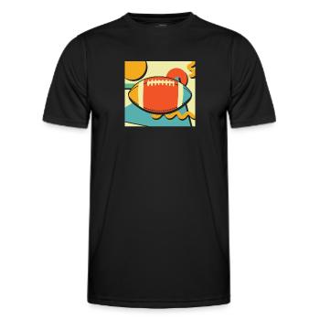 American football - Men's Functional T-Shirt - black - Front - AI Model Male 178 dark (178cm)